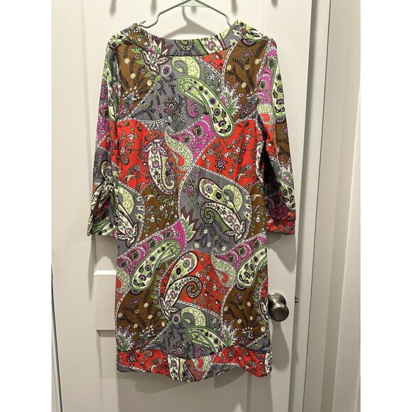 Jude Connally Red Green Geometric Megan Shift Dress  - Size Large - Picture 4 of 4